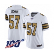 Men's New Orleans Saints #57 Rickey Jackson Limited White Rush Vapor Untouchable 100th Season Football Jersey