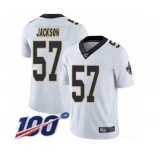 Men's New Orleans Saints #57 Rickey Jackson White Vapor Untouchable Limited Player 100th Season Football Jersey