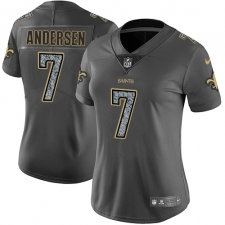 Women's Nike New Orleans Saints #7 Morten Andersen Gray Static Vapor Untouchable Limited NFL Jersey