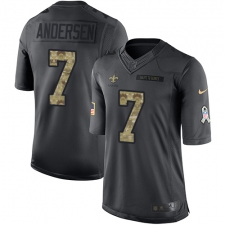 Youth Nike New Orleans Saints #7 Morten Andersen Limited Black 2016 Salute to Service NFL Jersey