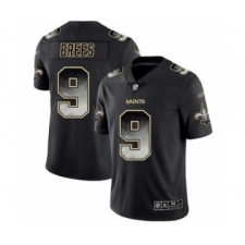 Men's New Orleans Saints #9 Drew Brees Limited Black Smoke Fashion Football Jersey