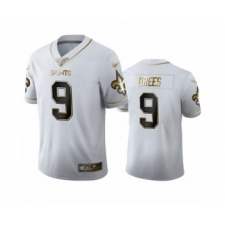 Men's New Orleans Saints #9 Drew Brees Limited White Golden Edition Football Jersey