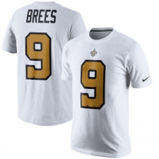 Nike New Orleans Saints #9 Drew Brees White Rush Pride Name & Number T-Shirt