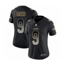 Women's New Orleans Saints #9 Drew Brees Limited Black Smoke Fashion Football Jersey