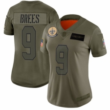 Women's New Orleans Saints #9 Drew Brees Limited Camo 2019 Salute to Service Football Jersey