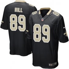 Men's Nike New Orleans Saints #89 Josh Hill Game Black Team Color NFL Jersey