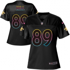 Women's Nike New Orleans Saints #89 Josh Hill Game Black Fashion NFL Jersey