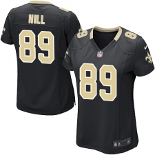 Women's Nike New Orleans Saints #89 Josh Hill Game Black Team Color NFL Jersey