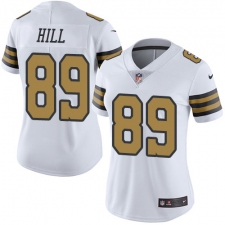 Women's Nike New Orleans Saints #89 Josh Hill Limited White Rush Vapor Untouchable NFL Jersey