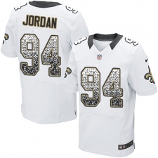 Men's Nike New Orleans Saints #94 Cameron Jordan Elite White Road Drift Fashion NFL Jersey