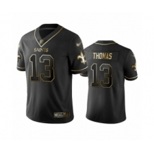 Men's New Orleans Saints #13 Michael Thomas Limited Black Golden Edition Football Jersey