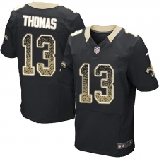 Men's Nike New Orleans Saints #13 Michael Thomas Elite Black Home Drift Fashion NFL Jersey