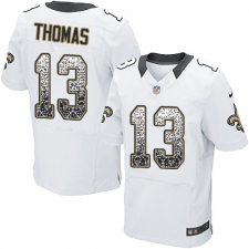 Men's Nike New Orleans Saints #13 Michael Thomas Elite White Road Drift Fashion NFL Jersey