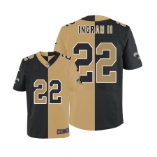 Men's Nike New Orleans Saints #22 Mark Ingram Elite Black/White Split Fashion NFL Jersey