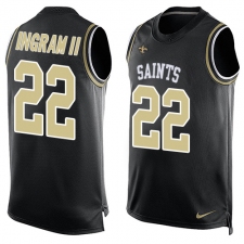 Men's Nike New Orleans Saints #22 Mark Ingram Limited Black Player Name & Number Tank Top NFL Jersey