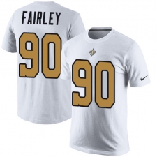 Nike New Orleans Saints #90 Nick Fairley White Rush Pride Name & Number T-Shirt