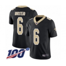 Men's New Orleans Saints #6 Thomas Morstead Black Team Color Vapor Untouchable Limited Player 100th Season Football Jersey