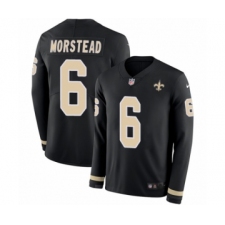 Men's Nike New Orleans Saints #6 Thomas Morstead Limited Black Therma Long Sleeve NFL Jersey