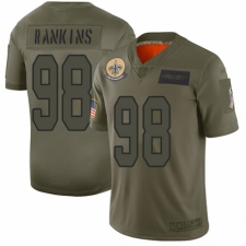 Men's New Orleans Saints #98 Sheldon Rankins Limited Camo 2019 Salute to Service Football Jersey