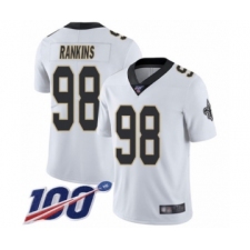 Men's New Orleans Saints #98 Sheldon Rankins White Vapor Untouchable Limited Player 100th Season Football Jersey