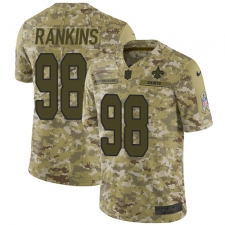 Men's Nike New Orleans Saints #98 Sheldon Rankins Limited Camo 2018 Salute to Service NFL Jersey