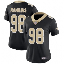 Women's Nike New Orleans Saints #98 Sheldon Rankins Black Team Color Vapor Untouchable Limited Player NFL Jersey