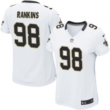 Women's Nike New Orleans Saints #98 Sheldon Rankins Game White NFL Jersey