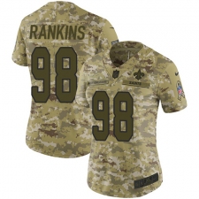Women's Nike New Orleans Saints #98 Sheldon Rankins Limited Camo 2018 Salute to Service NFL Jersey