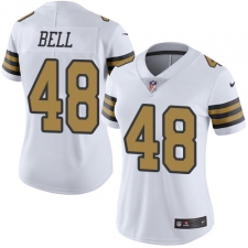 Women's Nike New Orleans Saints #48 Vonn Bell Limited White Rush Vapor Untouchable NFL Jersey