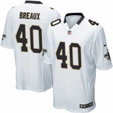 Men's Nike New Orleans Saints #40 Delvin Breaux Game White NFL Jersey