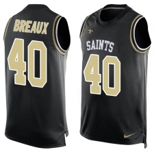 Men's Nike New Orleans Saints #40 Delvin Breaux Limited Black Player Name & Number Tank Top NFL Jersey