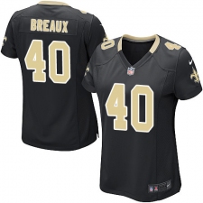 Women's Nike New Orleans Saints #40 Delvin Breaux Game Black Team Color NFL Jersey