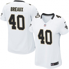 Women's Nike New Orleans Saints #40 Delvin Breaux Game White NFL Jersey