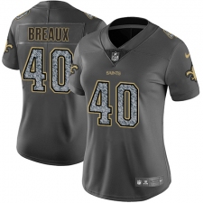 Women's Nike New Orleans Saints #40 Delvin Breaux Gray Static Vapor Untouchable Limited NFL Jersey