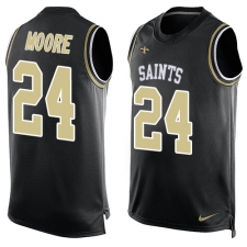 Men's Nike New Orleans Saints #24 Sterling Moore Limited Black Player Name & Number Tank Top NFL Jersey