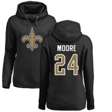 NFL Women's Nike New Orleans Saints #24 Sterling Moore Black Name & Number Logo Pullover Hoodie