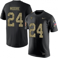 Nike New Orleans Saints #24 Sterling Moore Black Camo Salute to Service T-Shirt