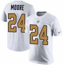 Nike New Orleans Saints #24 Sterling Moore White Rush Pride Name & Number T-Shirt