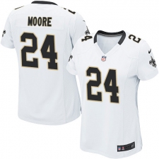 Women's Nike New Orleans Saints #24 Sterling Moore Game White NFL Jersey