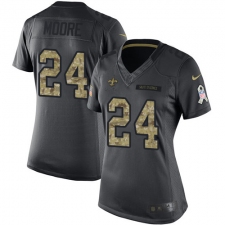 Women's Nike New Orleans Saints #24 Sterling Moore Limited Black 2016 Salute to Service NFL Jersey