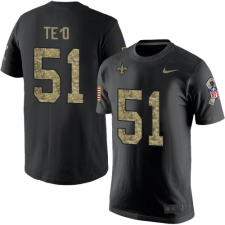 Nike New Orleans Saints #51 Manti Te'o Black Camo Salute to Service T-Shirt