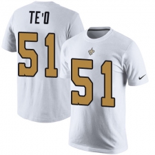 Nike New Orleans Saints #51 Manti Te'o White Rush Pride Name & Number T-Shirt
