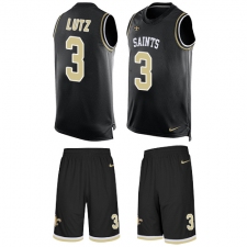 Men's Nike New Orleans Saints #3 Will Lutz Limited Black Tank Top Suit NFL Jersey
