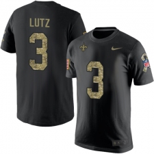 Nike New Orleans Saints #3 Will Lutz Black Camo Salute to Service T-Shirt