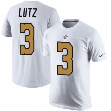 Nike New Orleans Saints #3 Will Lutz White Rush Pride Name & Number T-Shirt