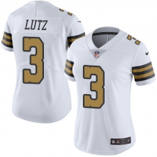 Women's Nike New Orleans Saints #3 Will Lutz Limited White Rush Vapor Untouchable NFL Jersey