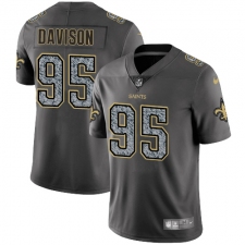 Men's Nike New Orleans Saints #95 Tyeler Davison Gray Static Vapor Untouchable Limited NFL Jersey