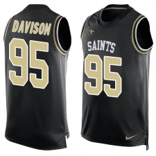 Men's Nike New Orleans Saints #95 Tyeler Davison Limited Black Player Name & Number Tank Top NFL Jersey