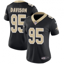 Women's Nike New Orleans Saints #95 Tyeler Davison Black Team Color Vapor Untouchable Limited Player NFL Jersey