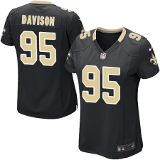 Women's Nike New Orleans Saints #95 Tyeler Davison Game Black Team Color NFL Jersey